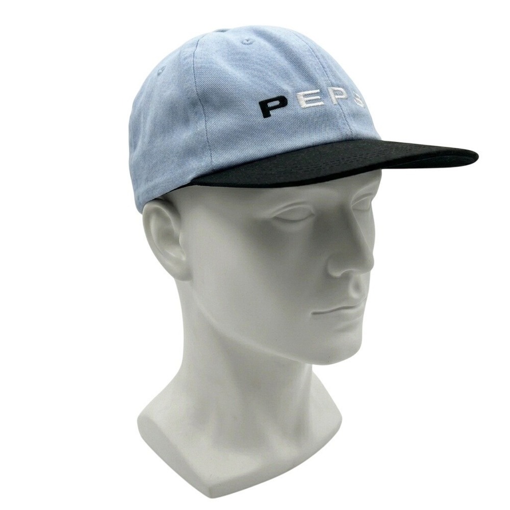 Vintage 90s Pepsi Generation Next Hat Light Blue Black Two Tone NWT Adjustable